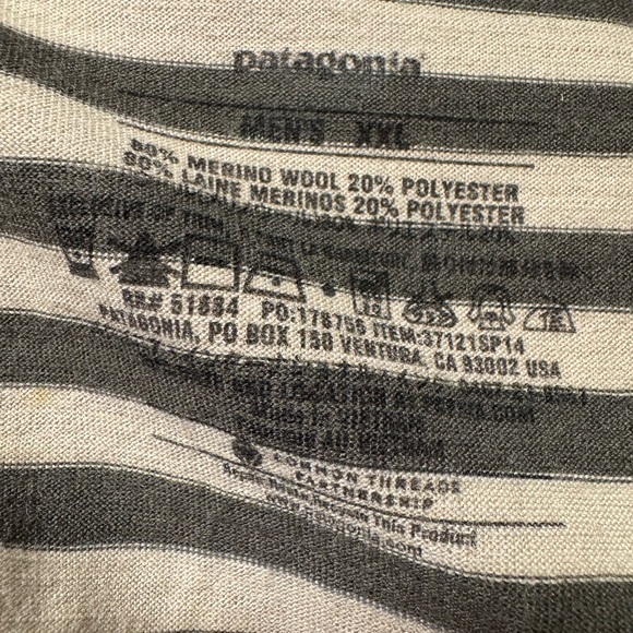 Patagonia Men’s Merino Striped Quarter-Zip Pullover in - Picture 5 of 5